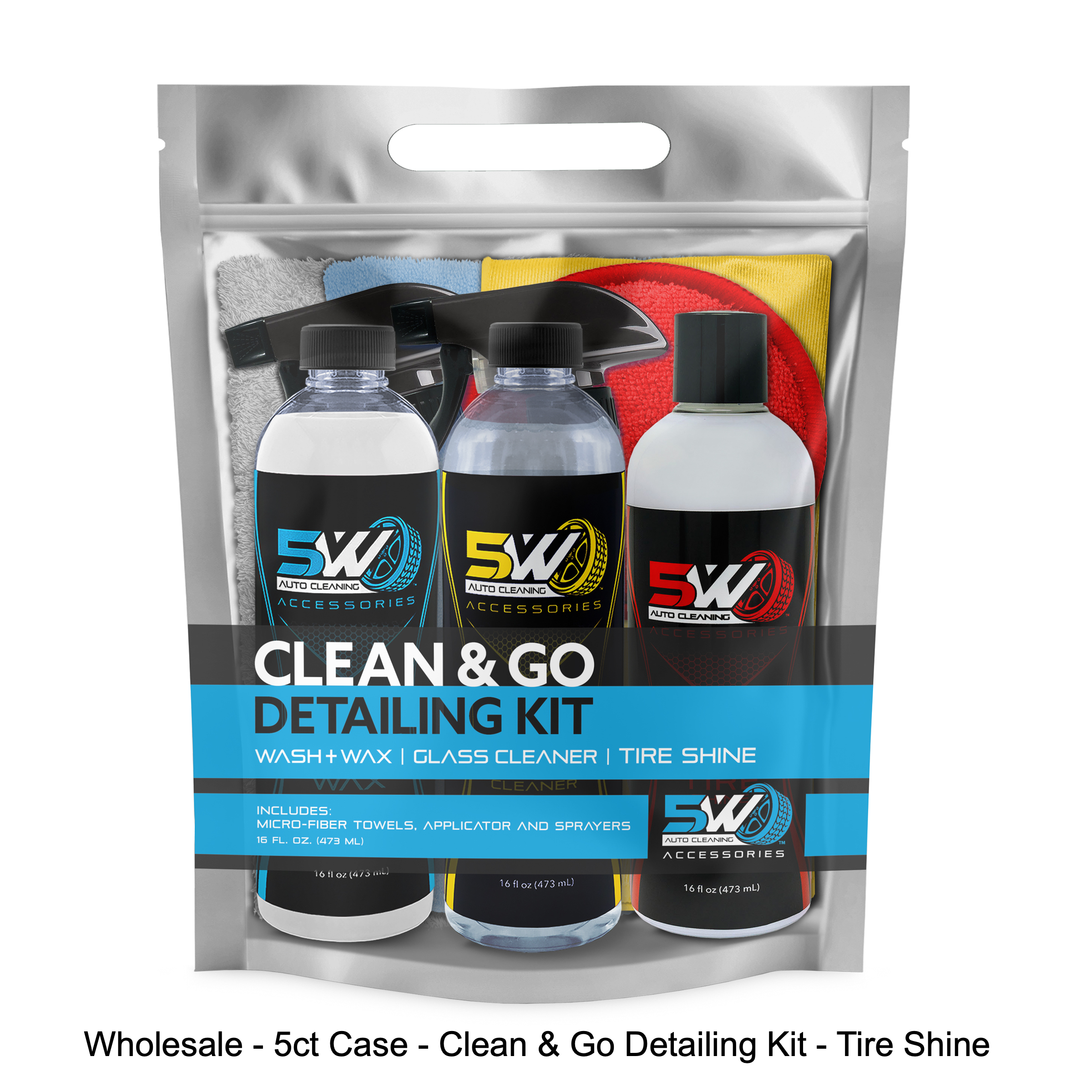 Wholesale - 5ct Case - Clean & Go Detailing Kit - Tire Shine