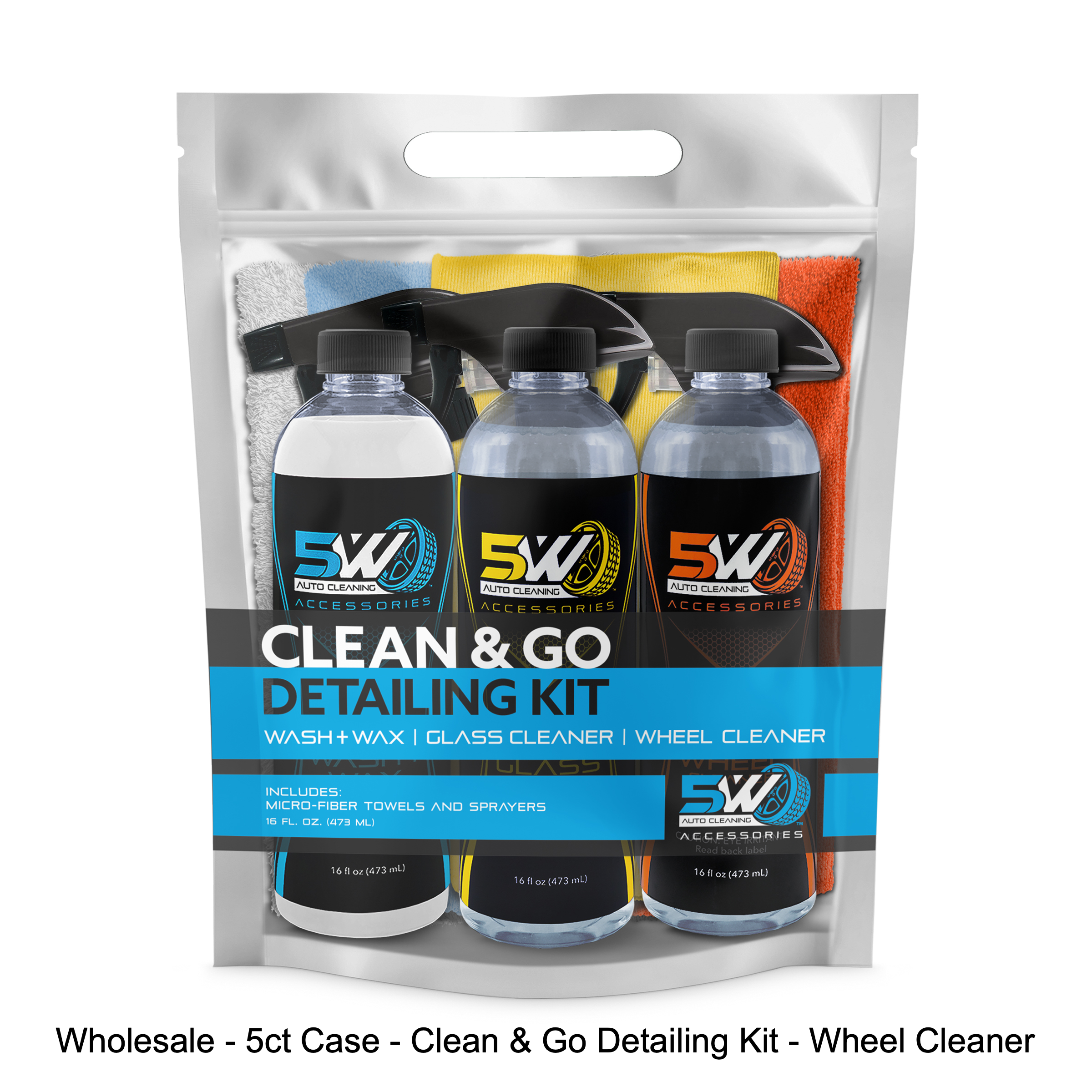 Wholesale - 5ct Case - Clean & Go Detailing Kit - Wheel Cleaner